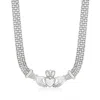 Ross-simons Sterling Silver Bismark-link Claddagh Necklace In Multi
