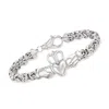 Ross-simons Sterling Silver Byzantine Claddagh Bracelet In Multi