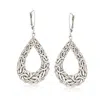 Ross-simons Sterling Silver Byzantine Open Teardrop Earrings In Metallic
