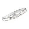 Ross-simons Sterling Silver Claddagh Bangle Bracelet In Multi