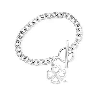 Ross-simons Sterling Silver Clover Charm Bracelet