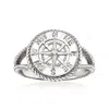 Ross-simons Sterling Silver Compass Ring In White