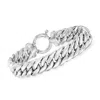 Ross-simons Sterling Silver Cuban Style Link Bracelet In Multi