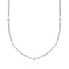 Ross-simons Sterling Silver Curb-chain And Bead Station Necklace