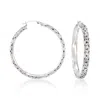 Ross-simons Sterling Silver Extra-large Byzantine Hoop Earrings In White
