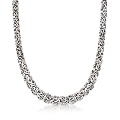 Ross-simons Sterling Silver Graduated Byzantine Necklace In Multi