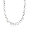 Ross-simons Sterling Silver Graduated Oval-link Necklace In Multi