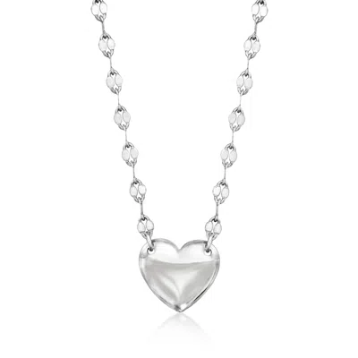 Ross-simons Sterling Silver Heart And Lumachina-chain Necklace In Multi