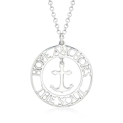 Ross-simons Sterling Silver "hope" Anchor Necklace
