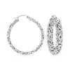 Ross-simons Sterling Silver Large Byzantine Hoop Earrings In White