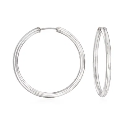 Ross-simons Sterling Silver Medium Endless Hoop Earrings In Metallic