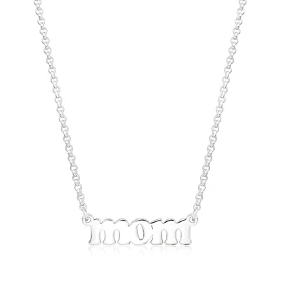 Ross-simons Sterling Silver "mom" Necklace In Multi