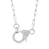 Ross-simons Sterling Silver Paper Clip Link Necklace With . Diamond Lobster Clasp In Multi