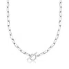 Ross-simons Sterling Silver Paper Clip Link Toggle Necklace. 16 Inches In Multi