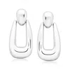Ross-simons Sterling Silver Rectangular Doorknocker Earrings In Multi