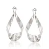 Ross-simons Sterling Silver Ribbon Drop Earring Jackets In White