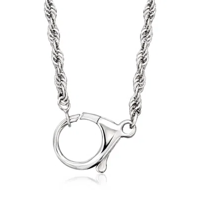 Ross-simons Sterling Silver Rope-chain Lobster Clasp Necklace In Multi