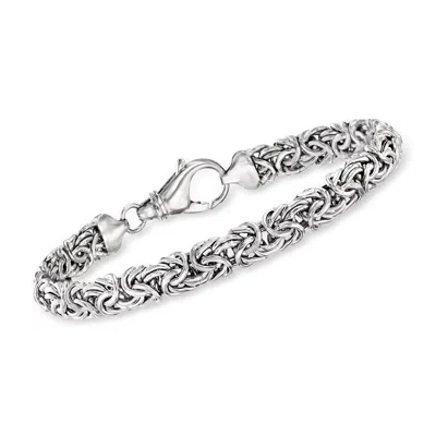 Ross-simons Sterling Silver Small Byzantine Bracelet In Metallic