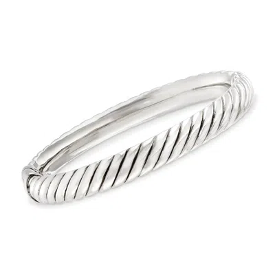 Ross-simons Sterling Silver Spiraled Oval Bangle Bracelet In Multi