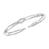 Ross-simons Sterling Silver Tapered-end Cuff Bracelet In Multi