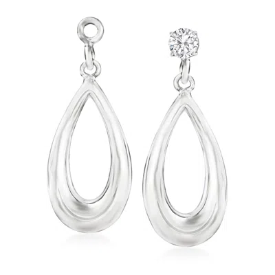 Ross-simons Sterling Silver Teardrop Earring Jackets In White