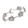 Ross-simons Sterling Silver Turtle Bali-style Bracelet In Multi