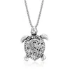 Ross-simons Sterling Silver Turtle Pendant Necklace In Multi