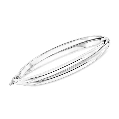 Ross-simons Sterling Silver Twisted Bangle Bracelet In Multi