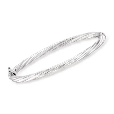Ross-simons Sterling Silver Twisted Bangle Bracelet In Multi