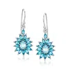 Ross-simons Swiss And London Blue Topaz Flower Drop Earrings In Sterling Silver In Blue