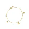 Ross-simons Swiss And London Blue Topaz Sea Life Anklet In 18kt Gold Over Sterling