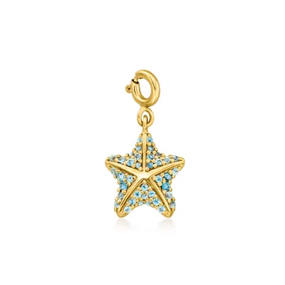 Ross-simons Swiss And London Blue Topaz Starfish Charm In 18kt Gold Over Sterling