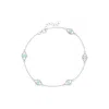 Ross-simons Swiss Blue And White Topaz Evil Eye Station Anklet In Sterling Silver In Multi