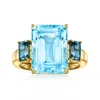 Ross-simons Swiss Blue Topaz And London Blue Topaz Ring In 18kt Gold Over Sterling In Blue
