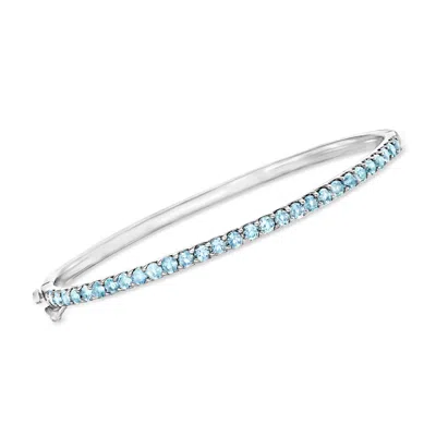 Ross-simons Swiss Blue Topaz Bangle Bracelet In 18kt Gold Over Sterling In Multi