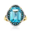Ross-simons Swiss Blue Topaz Ring With . Blue And White Diamonds In 14kt Yellow Gold