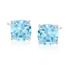Ross-simons Swiss Blue Topaz Stud Earrings In Sterling Silver In Burgundy
