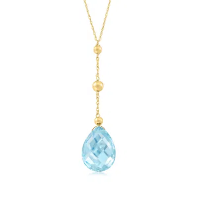 Ross-simons Swiss Blue Topaz Y-necklace In 14kt Yellow Gold In Multi