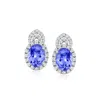 Ross-simons Tanzanite And . Diamond Earrings In Platinum In Multi