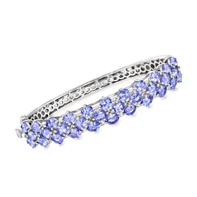 Ross-simons Tanzanite Bangle Bracelet In Sterling Silver In Multi