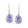 Ross-simons Tanzanite Drop Earrings In Sterling Silver In Purple