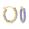 Ross-simons Tanzanite Inside-outside Hoop Earrings In 18kt Gold Over Sterling In Purple