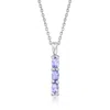 Ross-simons Tanzanite Linear Pendant Necklace In Sterling Silver In Multi