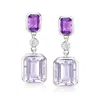 Ross-simons Tonal Amethyst And . Lab-grown Diamond Drop Earrings In Sterling Silver In Multi