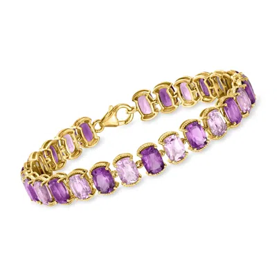 Ross-simons Tonal Amethyst Bracelet In 18kt Gold Over Sterling In Multi