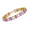 Ross-simons Tonal Amethyst Bracelet In 18kt Gold Over Sterling In Pink
