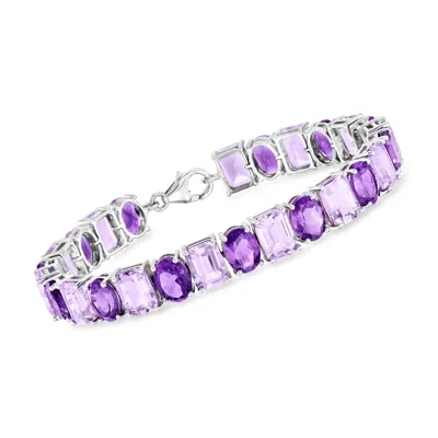 Ross-simons Tonal Amethyst Bracelet In Sterling Silver In Multi