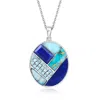 Ross-simons Tonal Blue Multi-gemstone Inlay Pendant Necklace With Sapphire And . Swiss Blue Topaz In Sterling Si In Multi