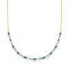 Ross-simons Tonal Blue Topaz Graduated Necklace In 18kt Gold Over Sterling. 18 Inches In Multi
