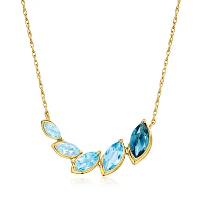 Ross-simons Tonal Blue Topaz Necklace In 18kt Gold Over Sterling In Multi